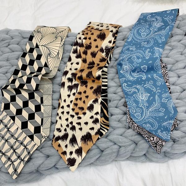

120 * 13см новый кешью leopard геометрический pattern printing женщин длинные шарфы ленты шарф, Blue;gray