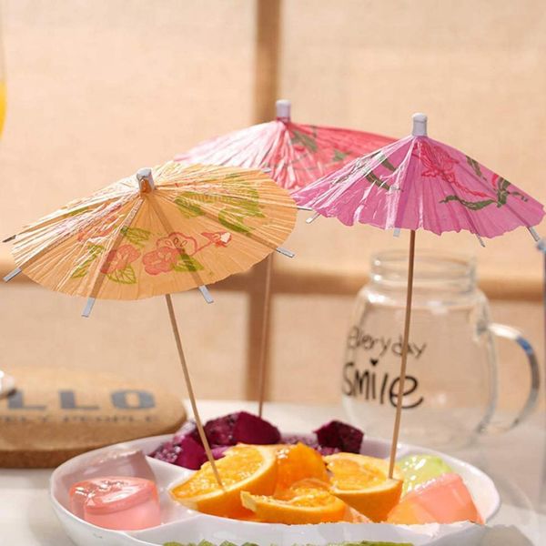 

50pcs diy paper umbrella cake er picks umbrella cocktail fruit parasols drinks birthday party wedding decoration d28 bbybio packing2010