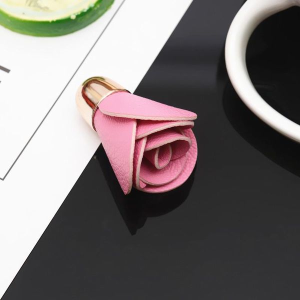 

5pcs faux leather flowers tassels fringe diy keychain earrings making curtain sewing accessories bag car pendant flowers tassel h jllfze