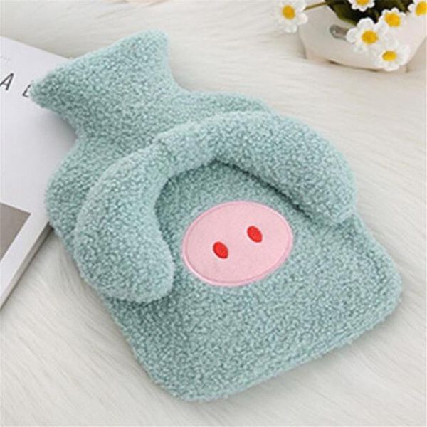 

1000ml cute pig plush large water bottle warming belly hand body warmer flushing with flannel coat water filling bag present bbyaoh