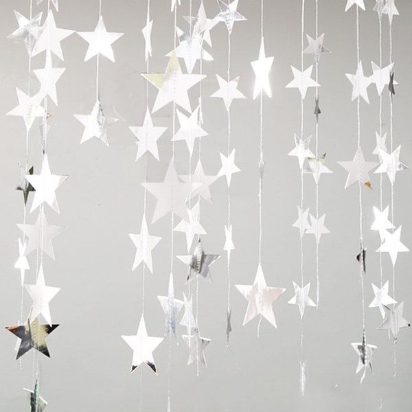 

wedding shower drop paper silver for decoration room gold banner kids hanging baby garland 4m star 7 10cm bunting shining qylbse mywjqq