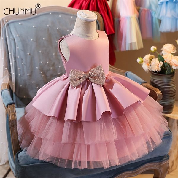 

flower baby girls dress baptism dresses for girls year birthday lace trailing party wedding christening baby infant clothing lj201221, Red;yellow