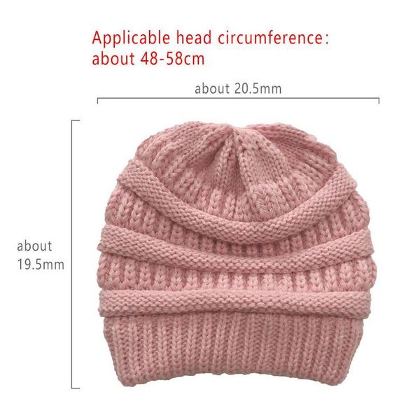 

new women's hats wool knitted hat autumn winter warm brand skullcap female cross ponytail cap skullies jlljto, Black;white