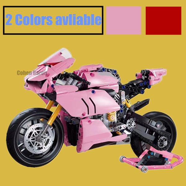 

new 646pcs motorcycle vehicle car boys toys fit technic set ducatiied ideas creator building blocks bricks panigale v4 r diy kid 1008