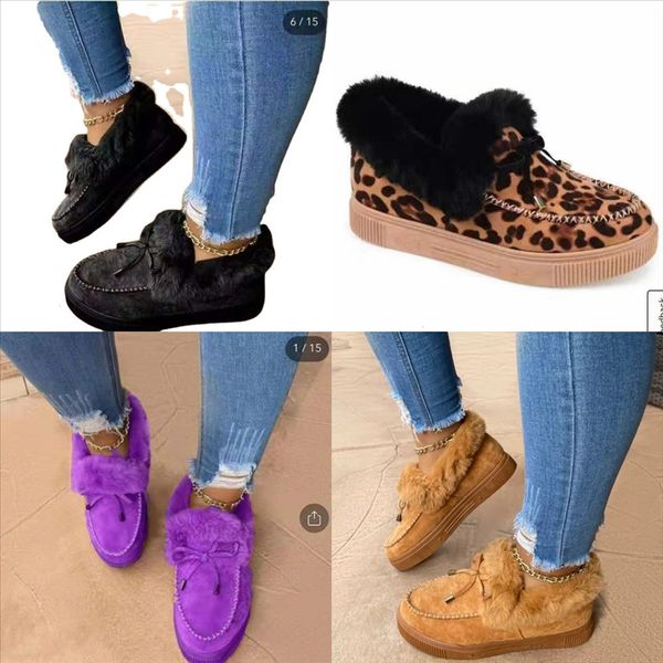 

ulqnt winter home for warm plush mop cotton indoor shoes non-slip snow boots casual soft floor boots yarn snow shoes women cotton boots, Black