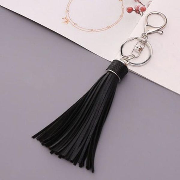 

casual leather tassels women keychain bag pendant alloy car key chain ring holder retro jewelry llavero gl5004 h jlldyx