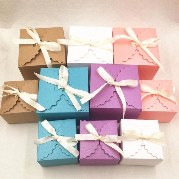 

24pcs paper colorful love wedding party favors gift boxes,handicrafts packing box+ribbon,baking cakes cookies can bbywwh