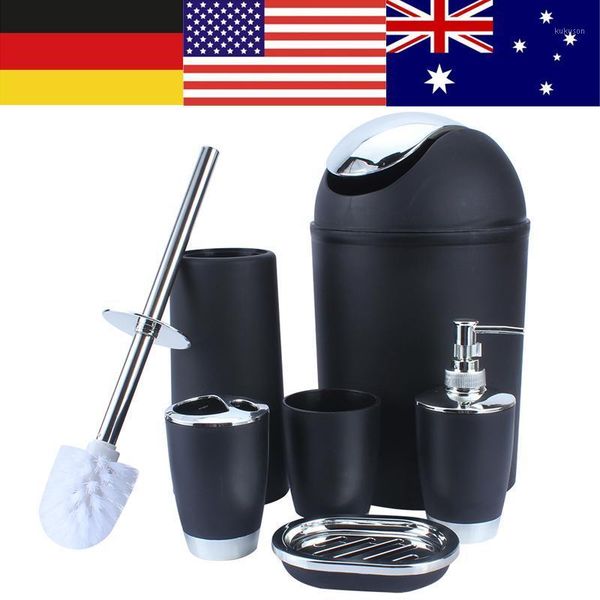 

6pcs bathroom accessory set bin soap dish dispenser tumbler toothbrush holder1