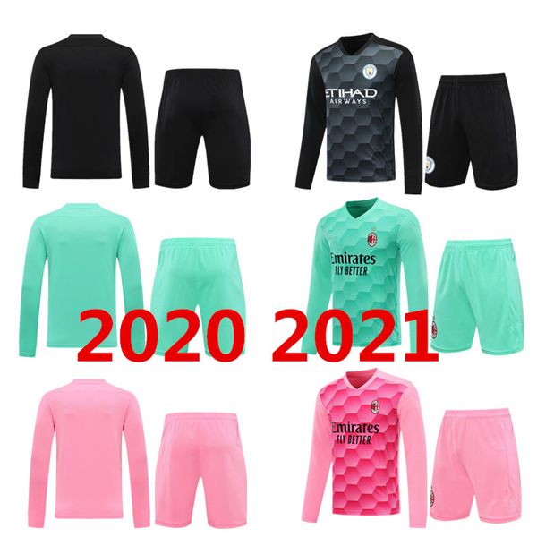 

goalkeeper 20 21 ac new football jersey ibrahimovic piatek football shirt paqueta suso higuain calhanoglu caldara new long-sleeved goalkeepe, Black