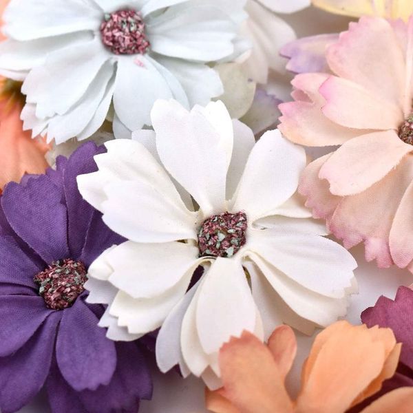 

100pcs 5cm gerbera artificial flower home party decoration scrapbooking accessories wreath diy head craft fake bbyvyo