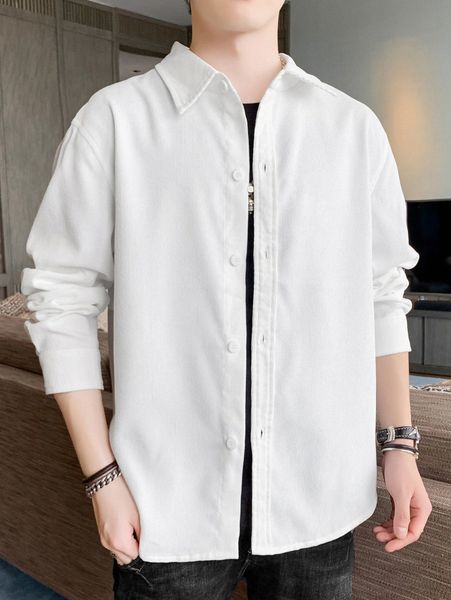 

men solid button up shirt m83x#, White;black