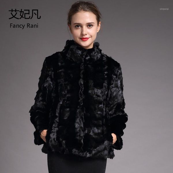 

black mandarin collar coat winter warm women natural real fur coat female 2020 fashion new genuine coat&jacket1