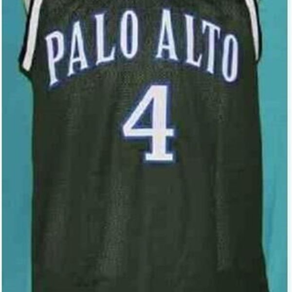 

custom 604 youth women vintage #4 jeremy lin palo alto green basketball jersey size s-4xl or custom any name or number jersey, Black