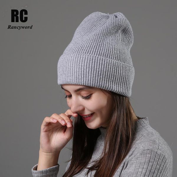

beanie/skull caps [rancyword] winter hats for women wool knitted angora hat beanies female warm fur skullies beanie girl 2021 rc2078, Blue;gray
