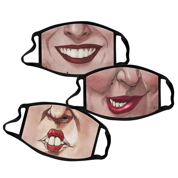 

1 / 3шт рот cap смешной рот cap печать оголовье бандана mondkapje grappig mondkapje печать mondmaskers wasbaar mascarillas маске wmtvkc, Black