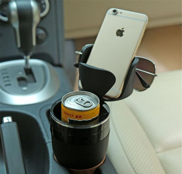 

rubber multifunction car drinking bottle holder rotatable water cup holder cell phone organizer car bbyviu packing2010