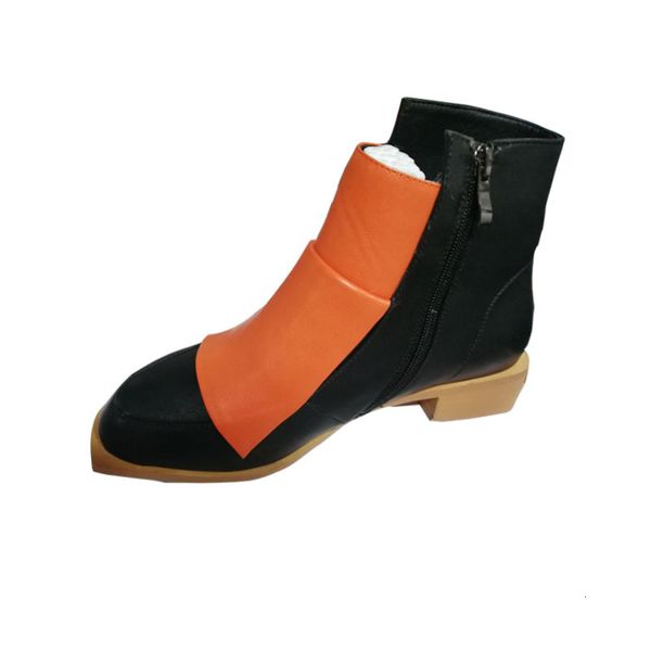 

2021 female plus size 22-26.5cm length two colors sew boots antumn and women's winter shoes 3 colour 39xw, Black