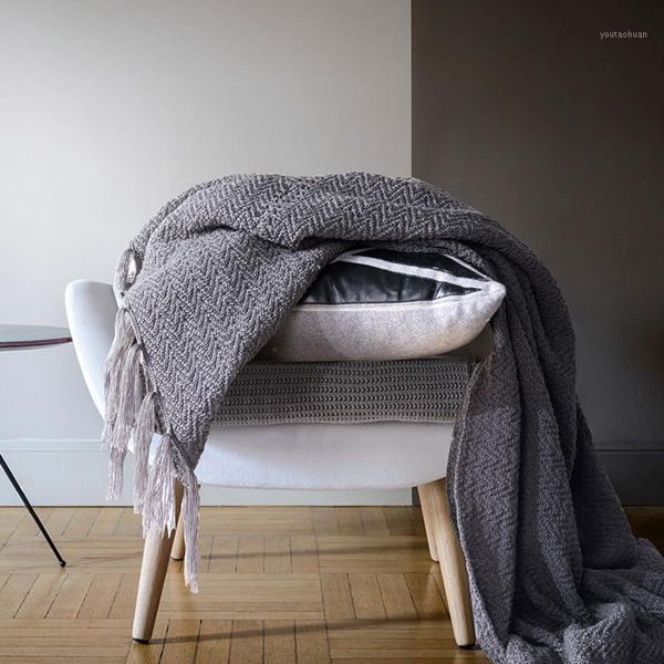 

blankets claroom 100% cotton chunky knit blanket solid fringed knitted home office sofa nap op20#1
