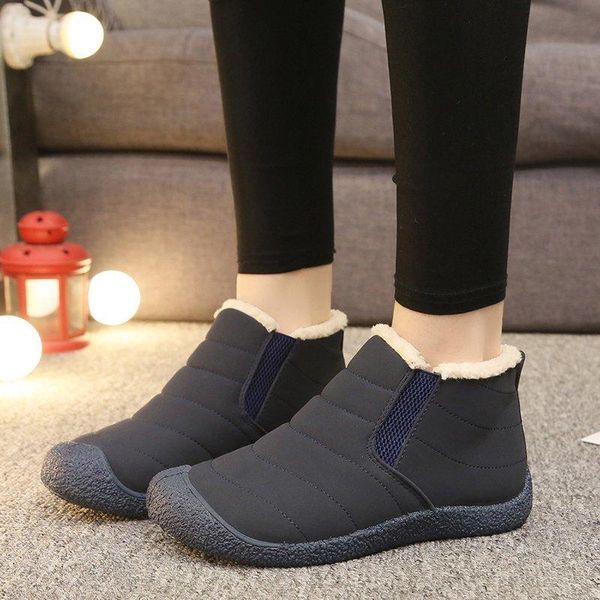 

woman snow boots plush new warm ankle boots for women winter waterproof women female winter shoes booties, Black