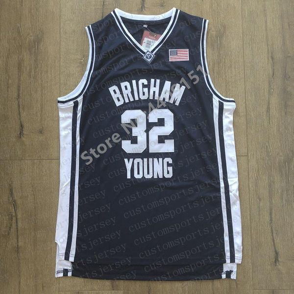 Jimmer Fredette #32 Basketball Stiched Jersey Brigham Young Blue Navy College Basketball Jersey personalizado personalizado qualquer número de nome XS-5XL