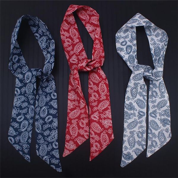 

elegant silk skinny scarf women ribbon bag scarfs designer brand neck hair scarves for ladies headband tie sqcxaf new_dhbest, Blue;gray