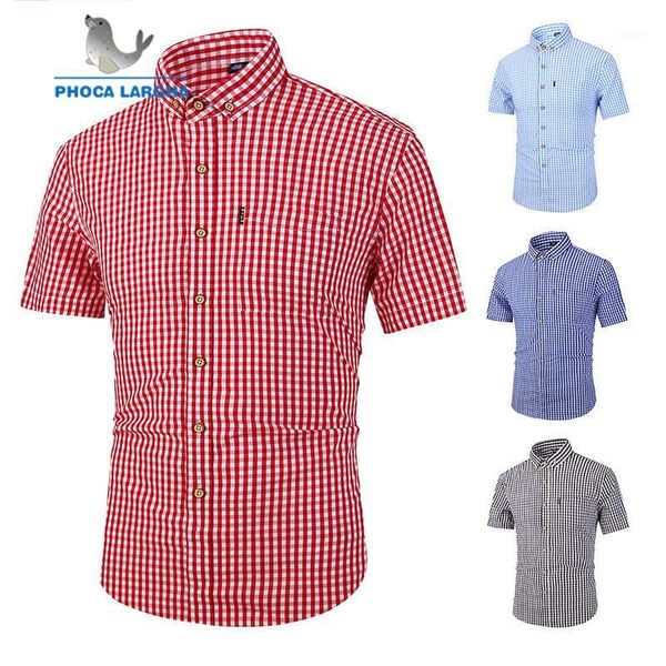 

2019 plaid casual shirt men shirts new summer fashion chemise homme mens checkered shirts short sleeve shirt men blouse1, White;black