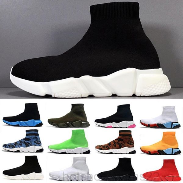 

black white speed trainer casual shoes man woman socks boots with box stretch-knit casual boots race runner adg9