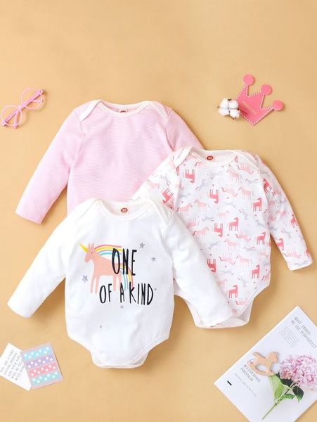 

baby 3-group letters and cartoon graphic jumpsuit she, Blue