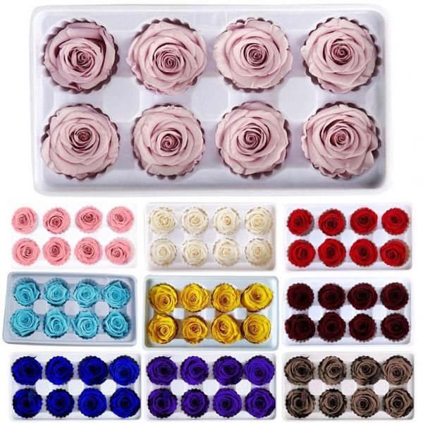 

8pcs/set preserved rose flower fresh-keeping birthday valentines xmas gift box display mold pgraphy props home decoration
