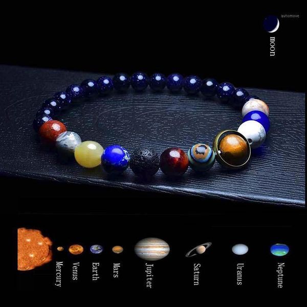 

2020 universe solar system bracelet women men natural stone 10 planets braclet friends gift for him/her yoga bileklik1, Golden;silver