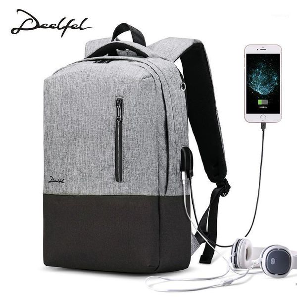 

backpack deelfel anti thief men usb charging travel leisure bag fashion school bags for teenage mochila masculina 20211