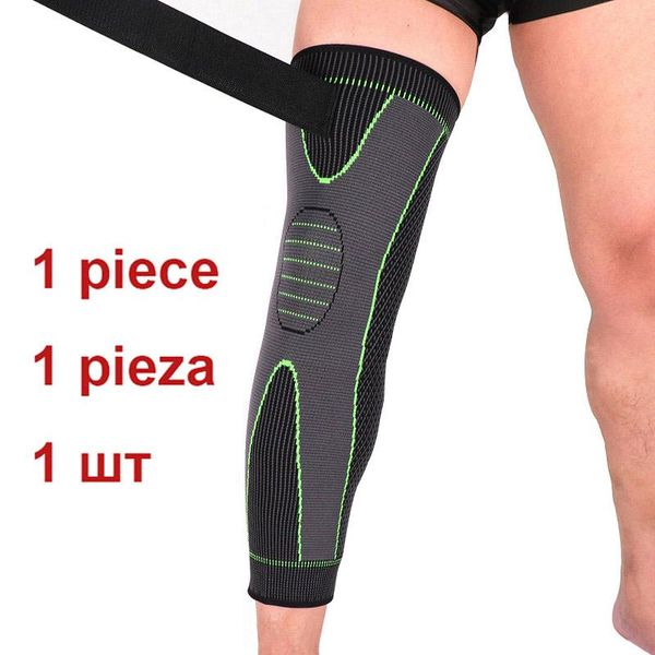 

coyoco bandage lengthen sport knee protect leg support leggings 1 pcs long green stripe kneepads warm guard sleeve sqcdez pingtoy