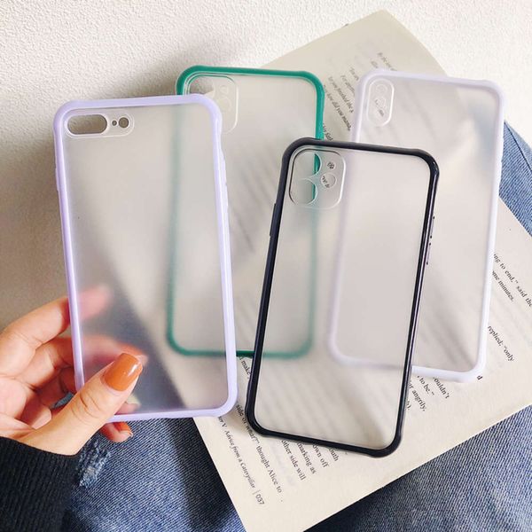 

frosted 11 mobile transparent phone case frame suitable for x xr / xsmax lens protective cover 8plus and men 11promax silicone anti