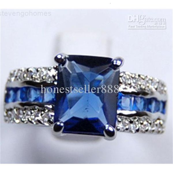 

genuine blue tourmaline tanzanite silver ring wholesale sz:7 8 9