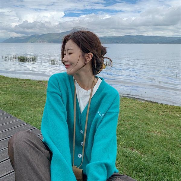 

women's sweaters japanese kawaii ulzzang vintage loose embroidered letters sweater female korean harajuku clothing for women1, White