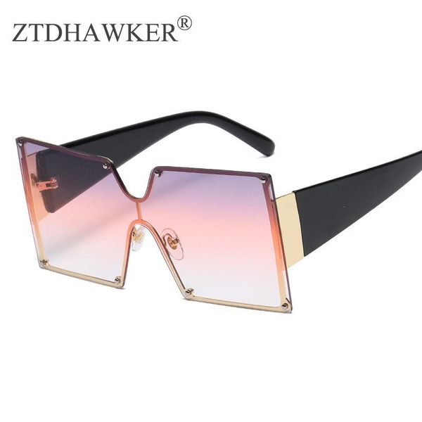 

sunglasses personality one-piece box men and women trendy gradient eyeglasses rivet square glasses, White;black