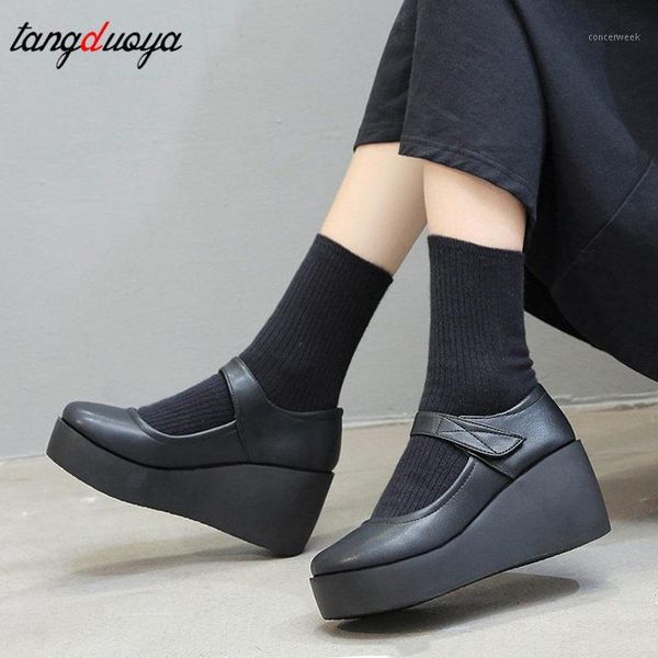 

dress shoes lolita platform mary jane women high heels buckle casual woman black wedges lady pump1