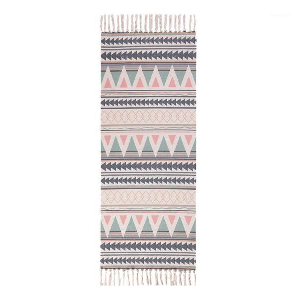 

cotton and linen tassel woven carpet floor mat door bedroom tapestry decorative blanket living room carpet area rug1