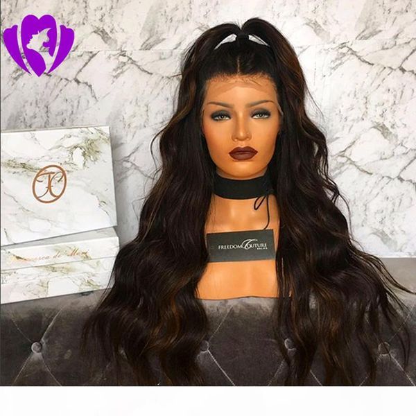 

30inches long black wigs body wave synthetic lace front wigs heat resistant with baby hair glueless for women