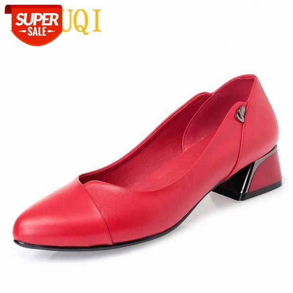 

aiyuqi women dress shoes 2020 spring new genuine leather women fashion shoes red shallow mouth office #qw1c