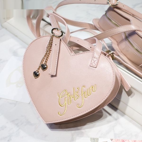 

zh3fg ла лита лолита одежды для женщин 2020 сумки p53oj вышитых небольшого персик сердце мешка плечо плеча нового