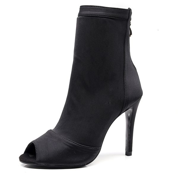

2021 new women ballroom latin dance black soft bottom bachata salsa dancing shoes sandalsfor woman high heel latino sock boots 0bns