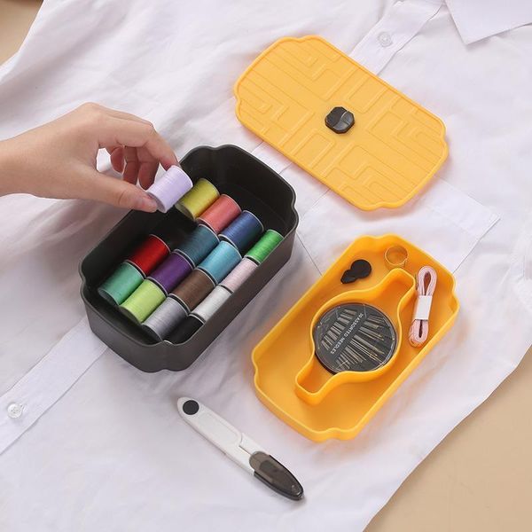 

portable mini travel household needle sewing box set sewing kit storage bags sundries organizer home tools1, Black