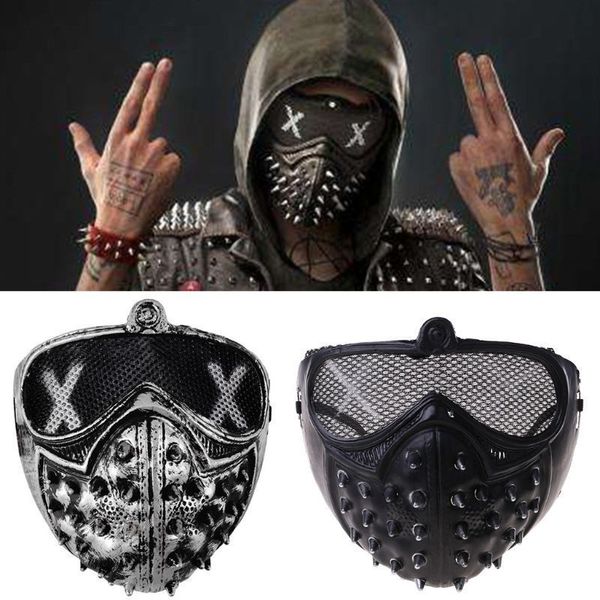 

2021 latesthalloween punk devil anime mask plastic rivets metallic cosplay costume q0ke new