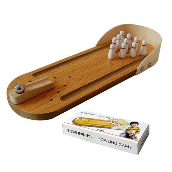 

wooden mini bowling parent child interactive entertainment table mini game toys children's bowling sport games toys wmtpod yyysports