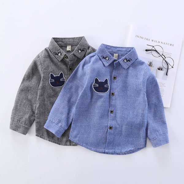 

boys' striped long sve 2019 new baby spring and autumn cotton inch children's shirt, White;black