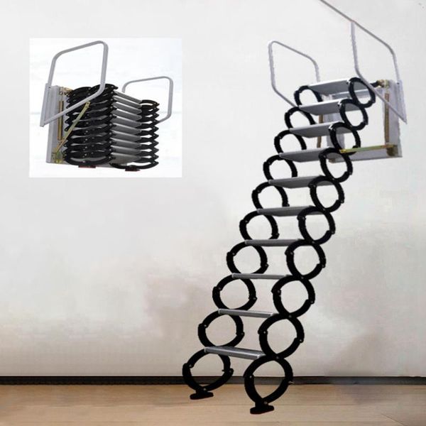 

professional hand tool sets 3.1-3.5m outdoor hanging retractable staircase manual wall mounted folding ladder portable stairs household set