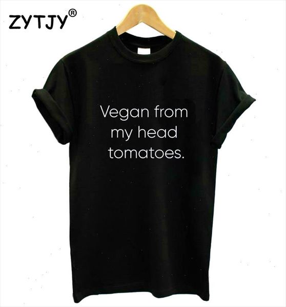 

vegan from my head tomatoes women tshirt cotton casual funny t shirt for lady yong girl tee hipster ins s 116, White