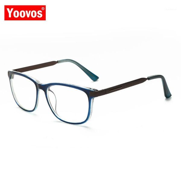 

yoovos 2020 glasses women anti-blue light vintage alloy frame clear glasses classic transparent eyeglasses frames for men women1, White;black