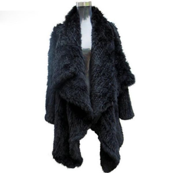

women fur coats colorful real fur coat female luxury natural knitted winter jacket 2020 new overcoat, Black
